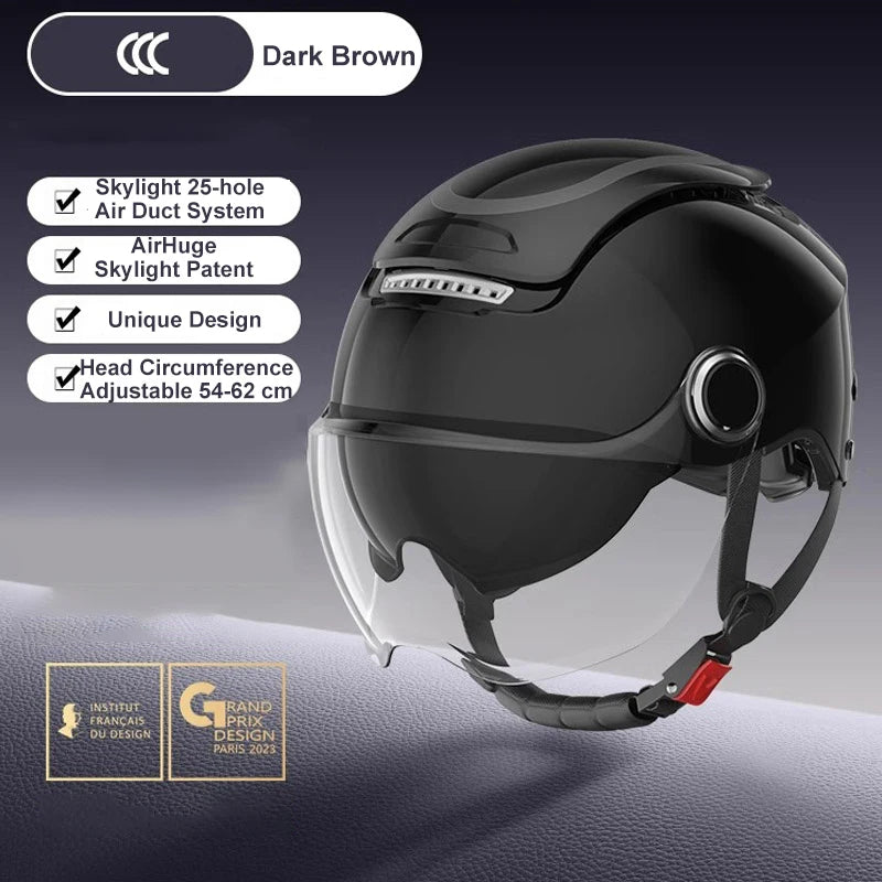 BIBEE Open-Face Helmet with Dual Lenses