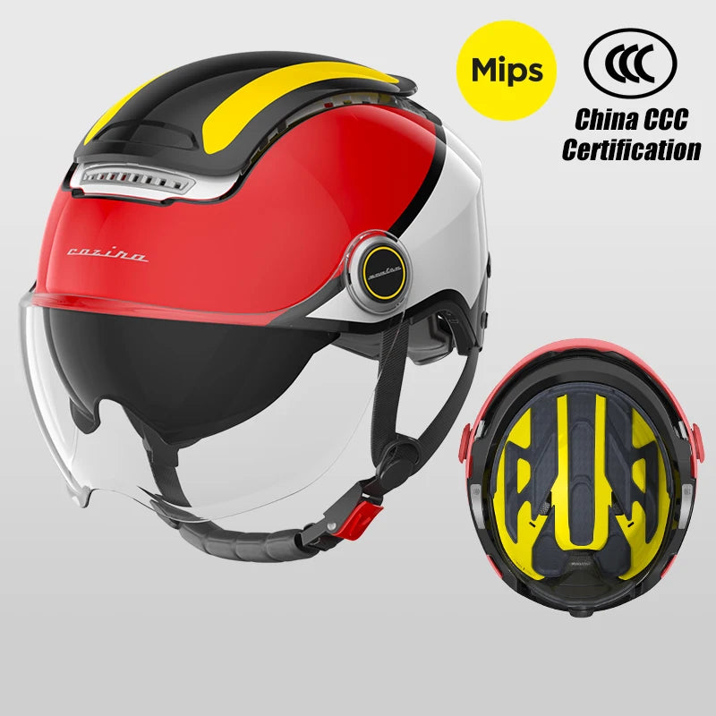 BIBEE Open-Face Helmet with Dual Lenses