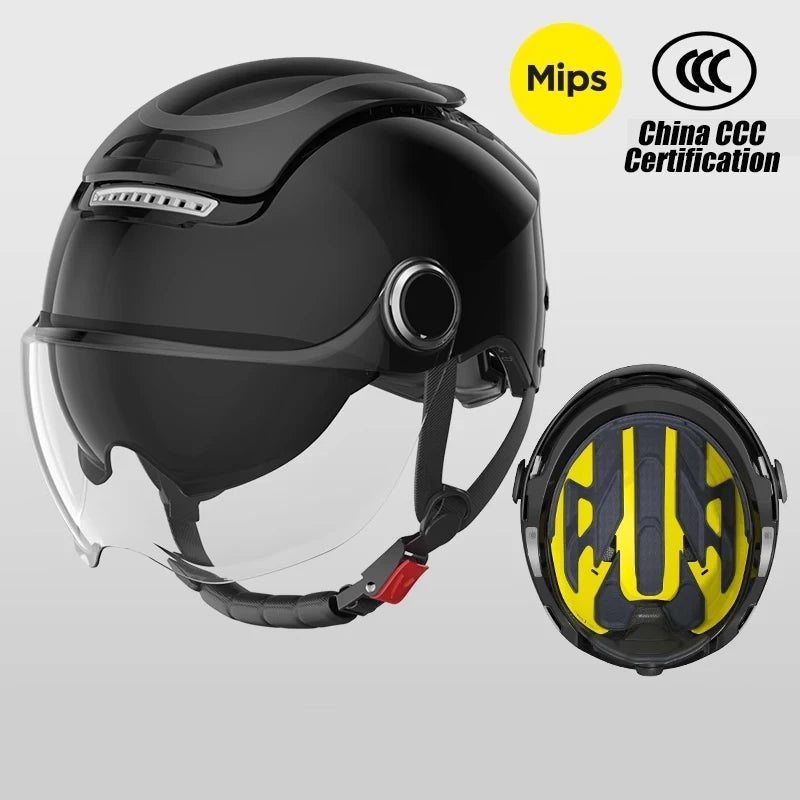 BIBEE Open-Face Helmet with Dual Lenses