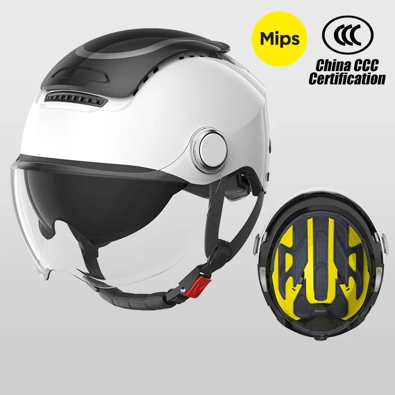 BIBEE Open-Face Helmet with Dual Lenses