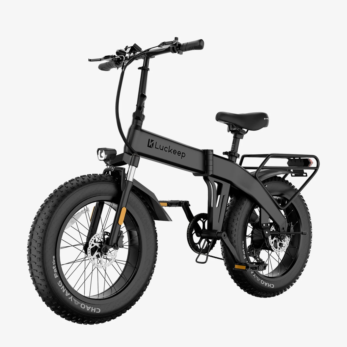 Black electric bike with 'Luckeep' branding on a white background