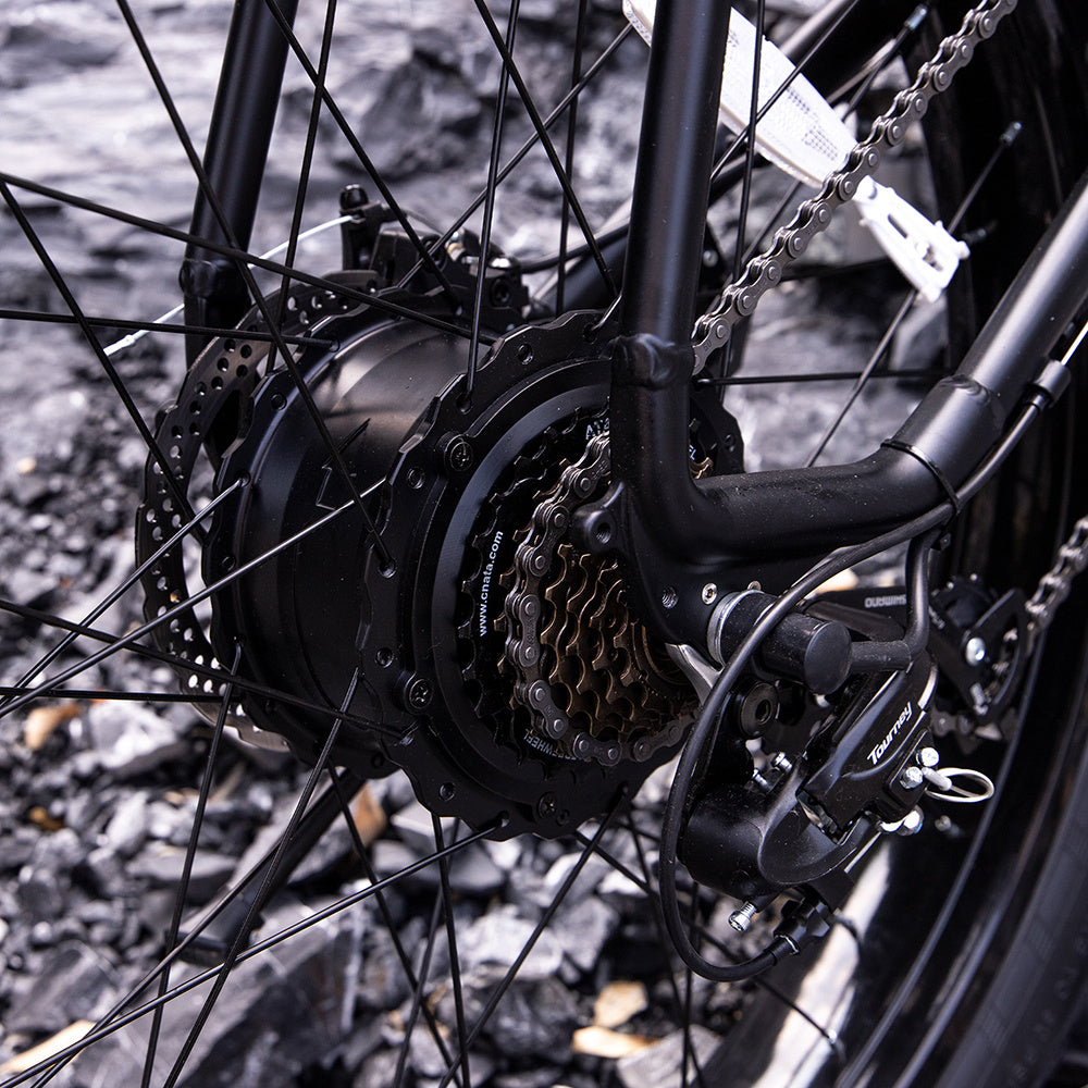 Rear hub motor of Sivrock V1 Electric Mountain Bike providing 1000W of power for enhanced performance