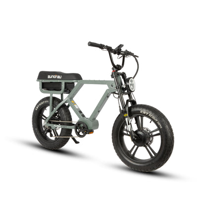 Green electric bike with 'Eunorau' branding on a white background