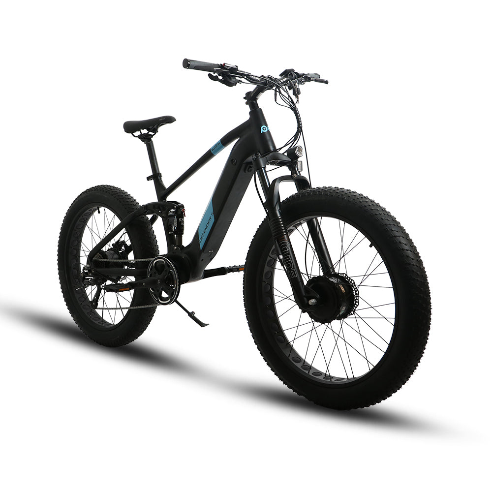 Black electric bike on a white background