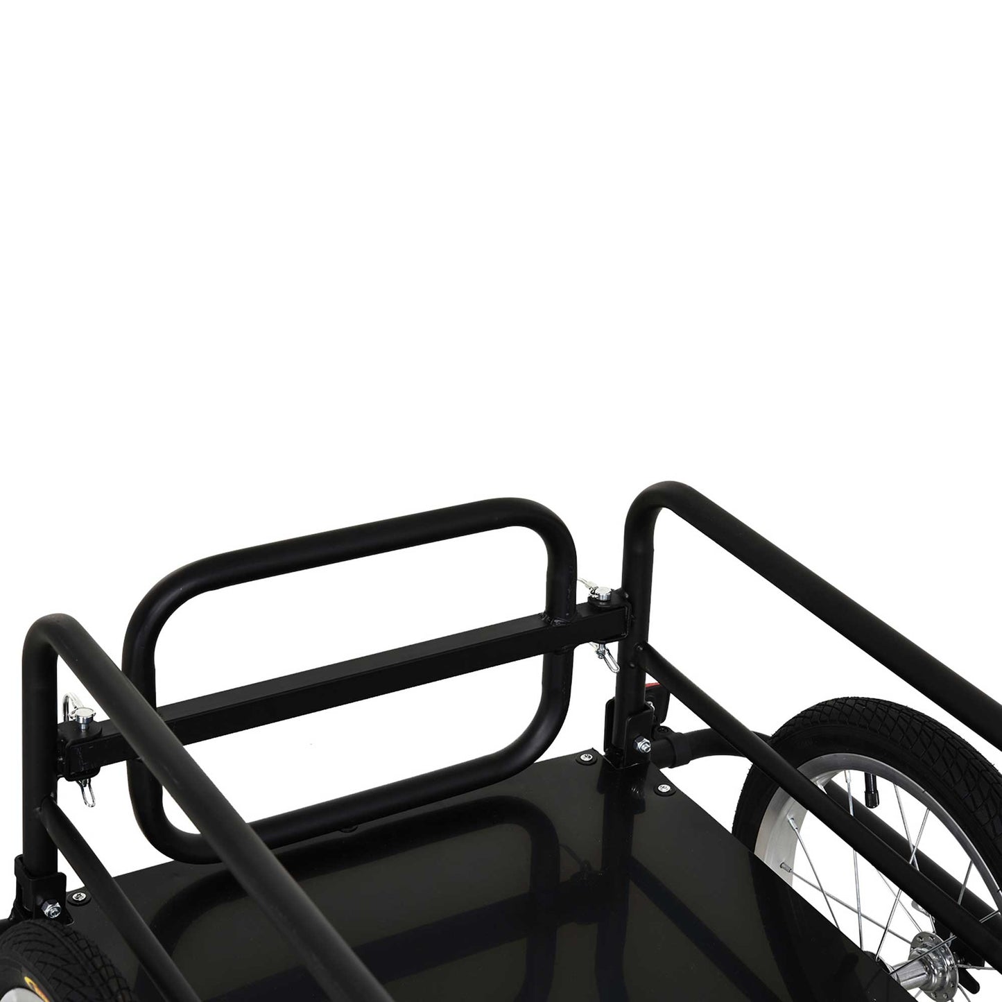 Black bicycle cargo trailer on a white background