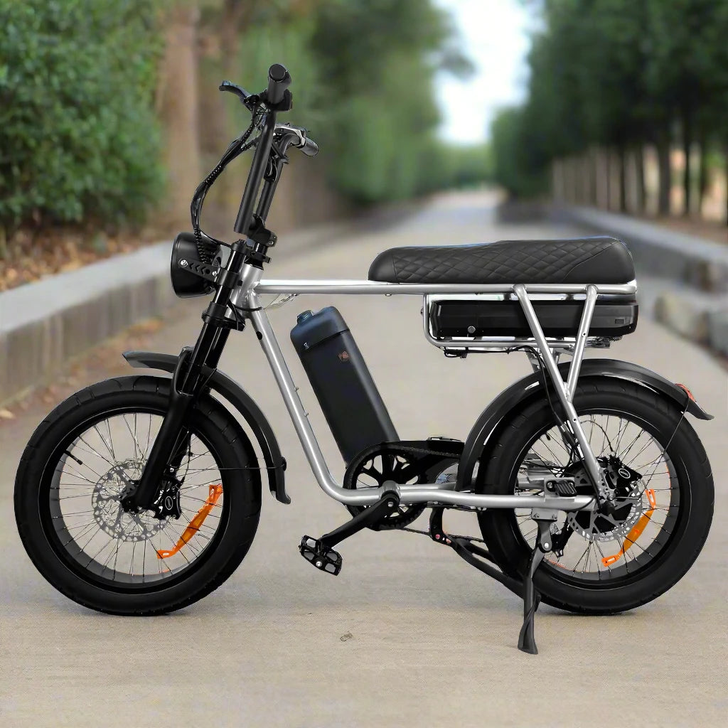 7Go EB Power 48V Electric Bike Silver 48V 750W 18.2AH