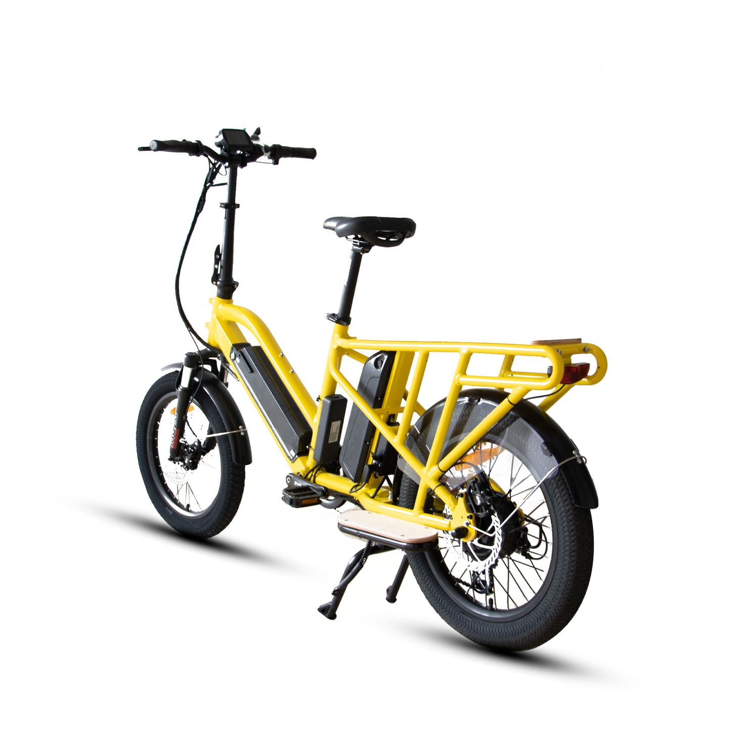 Yellow electric bike on a white background