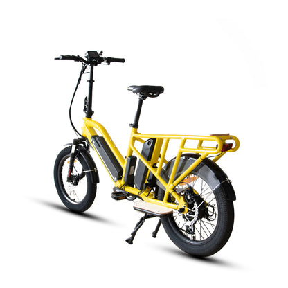 Yellow electric bike on a white background