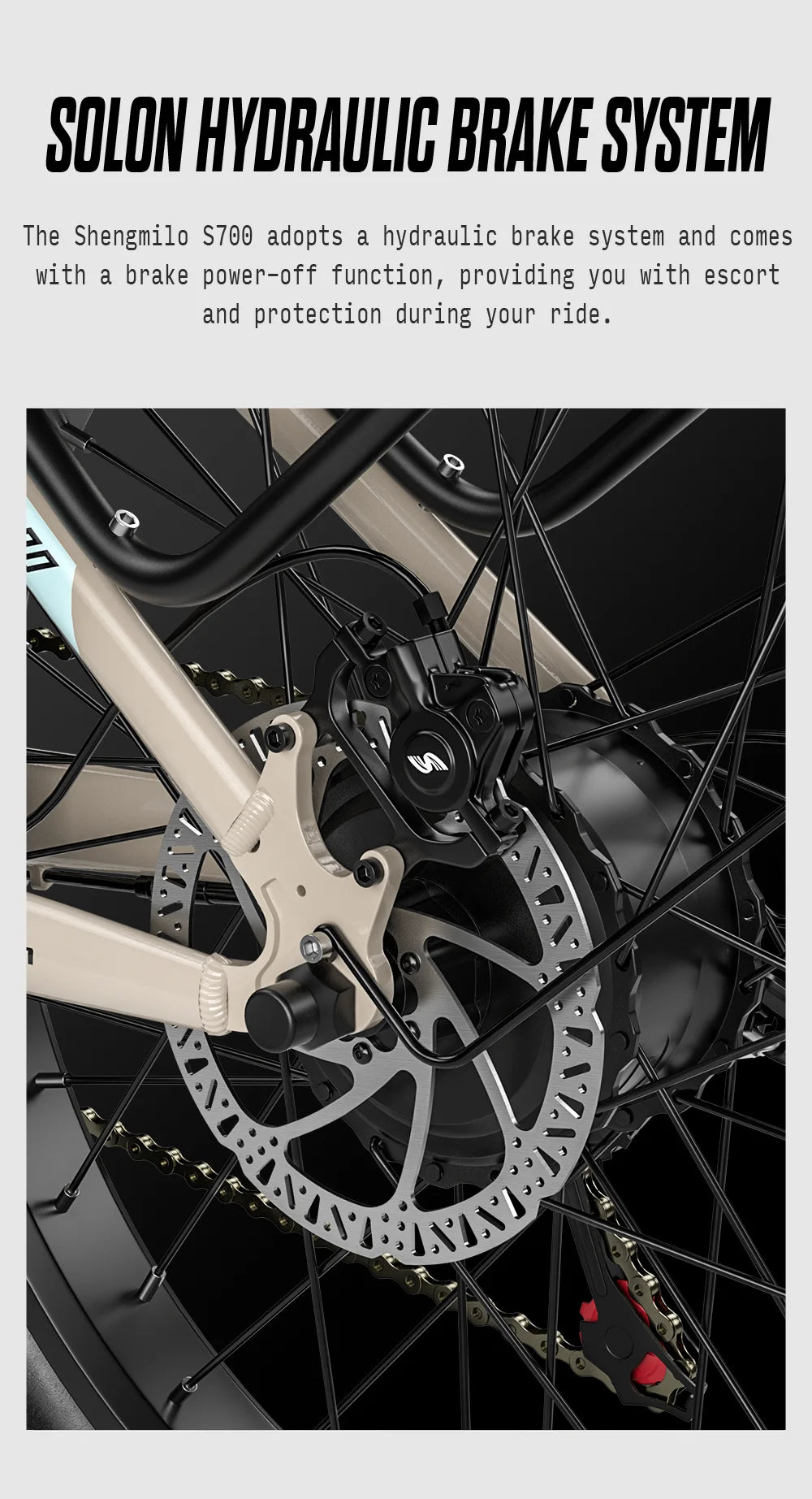 Bicycle brake system with Solon Hydraulic Brake System text and description.