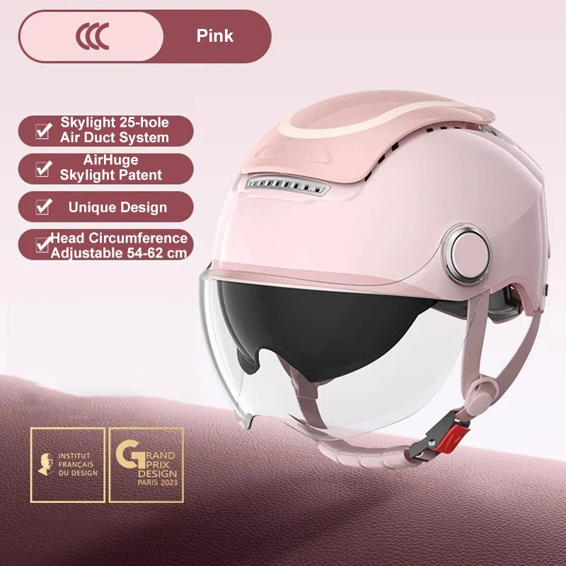 BIBEE Open-Face Helmet with Dual Lenses