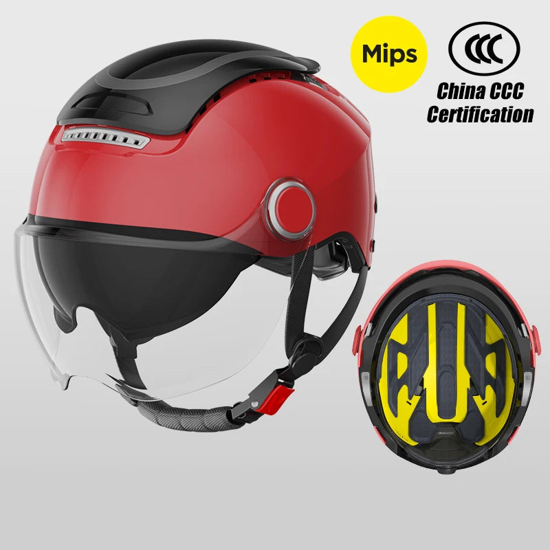 BIBEE Open-Face Helmet with Dual Lenses