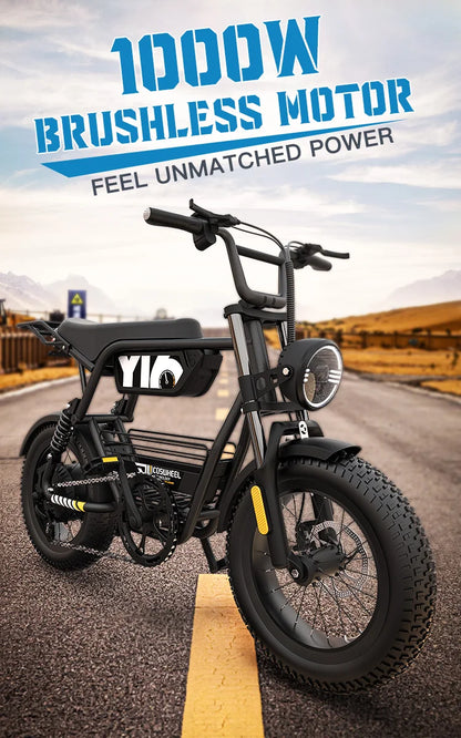 Coswheel Electric Bike1000W 48V 15AH Commuting E bike Y16 Fat Tire E-Bike Mountain Electric Bike Adult Off-Road Electric bicycle