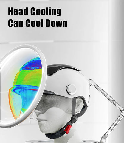 BIBEE Open-Face Helmet with Dual Lenses