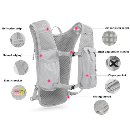 INOXTO 5L Breathable Hydration Vest - Lightweight Running & Cycling Backpack for E-Bike, Trail & Marathon