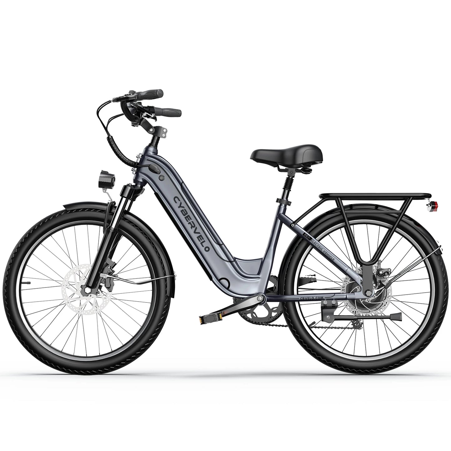 Electric bicycle with 'Symply' branding on a white background
