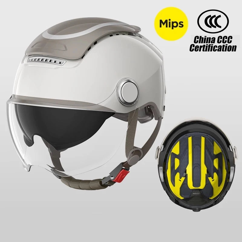 BIBEE Open-Face Helmet with Dual Lenses