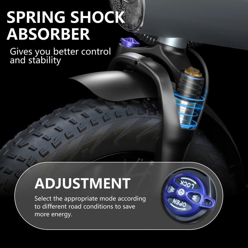 Spring shock absorber with adjustment feature on a dark background