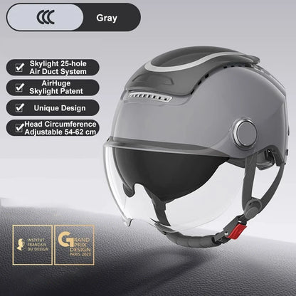 BIBEE Open-Face Helmet with Dual Lenses