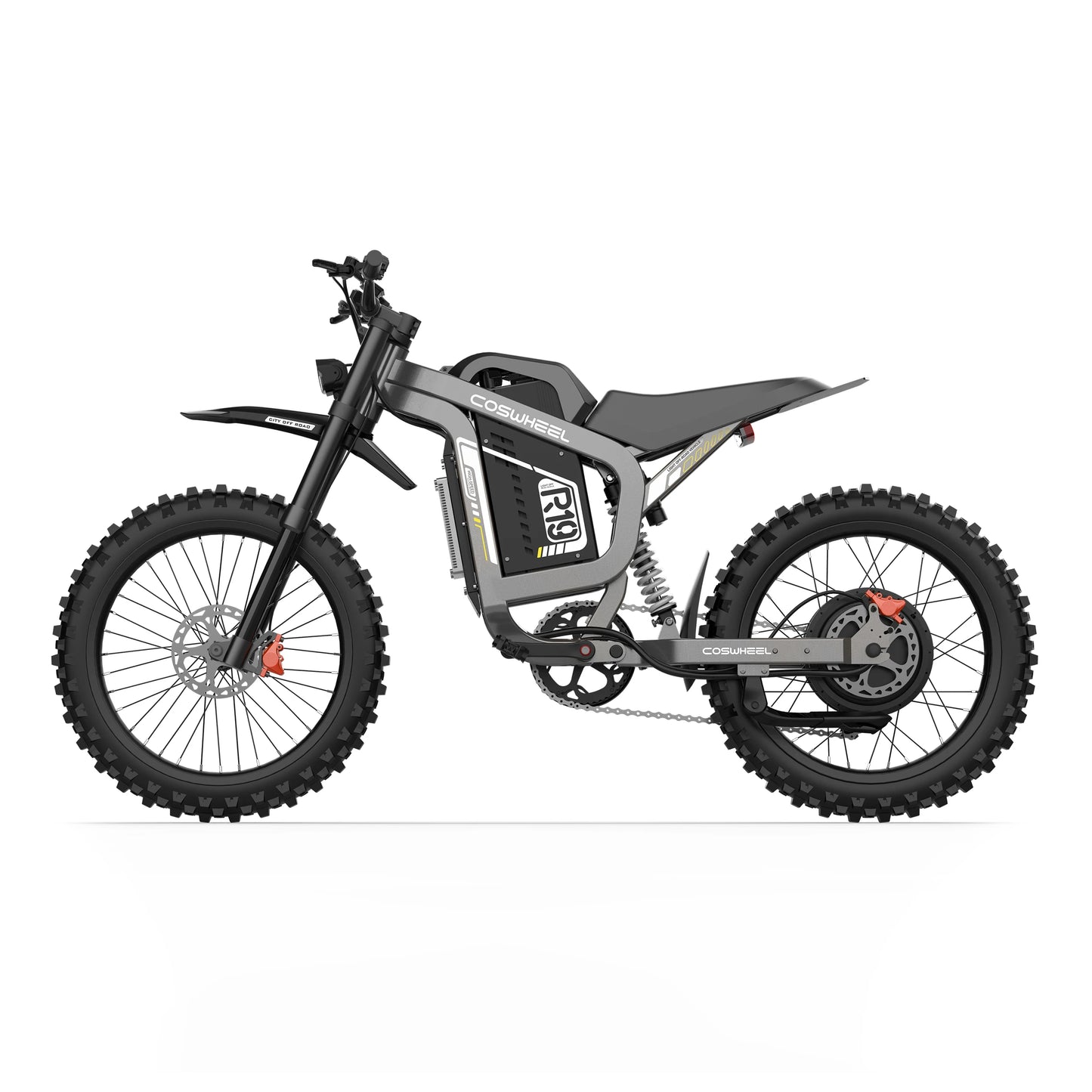 Electric bike with a digital display on a white background