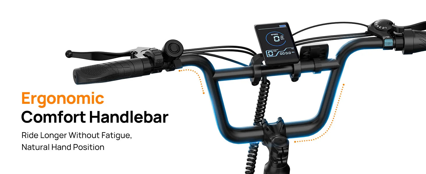 Bicycle handlebar with ergonomic design on a white background