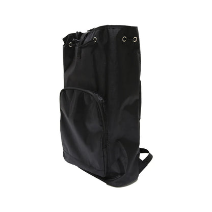 Black backpack on a white background