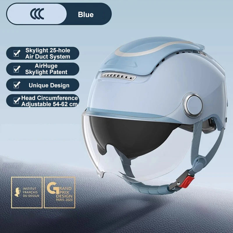 BIBEE Open-Face Helmet with Dual Lenses