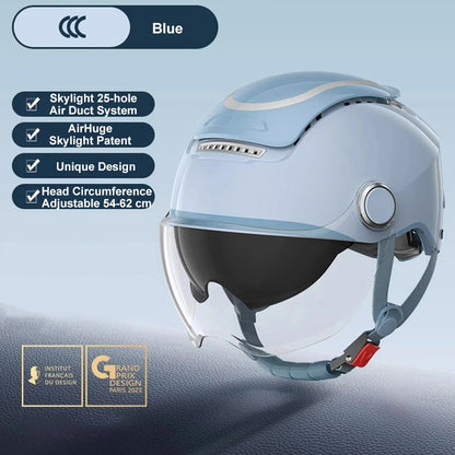 BIBEE Open-Face Helmet with Dual Lenses