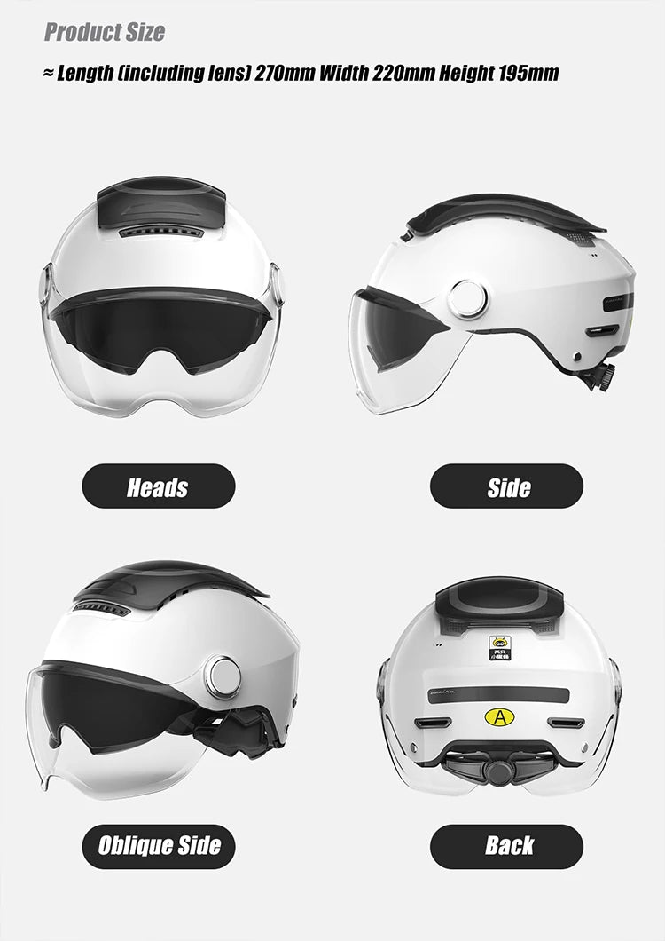 BIBEE Open-Face Helmet with Dual Lenses