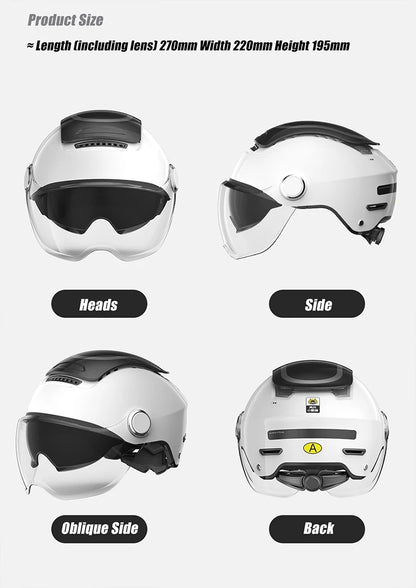 BIBEE Open-Face Helmet with Dual Lenses