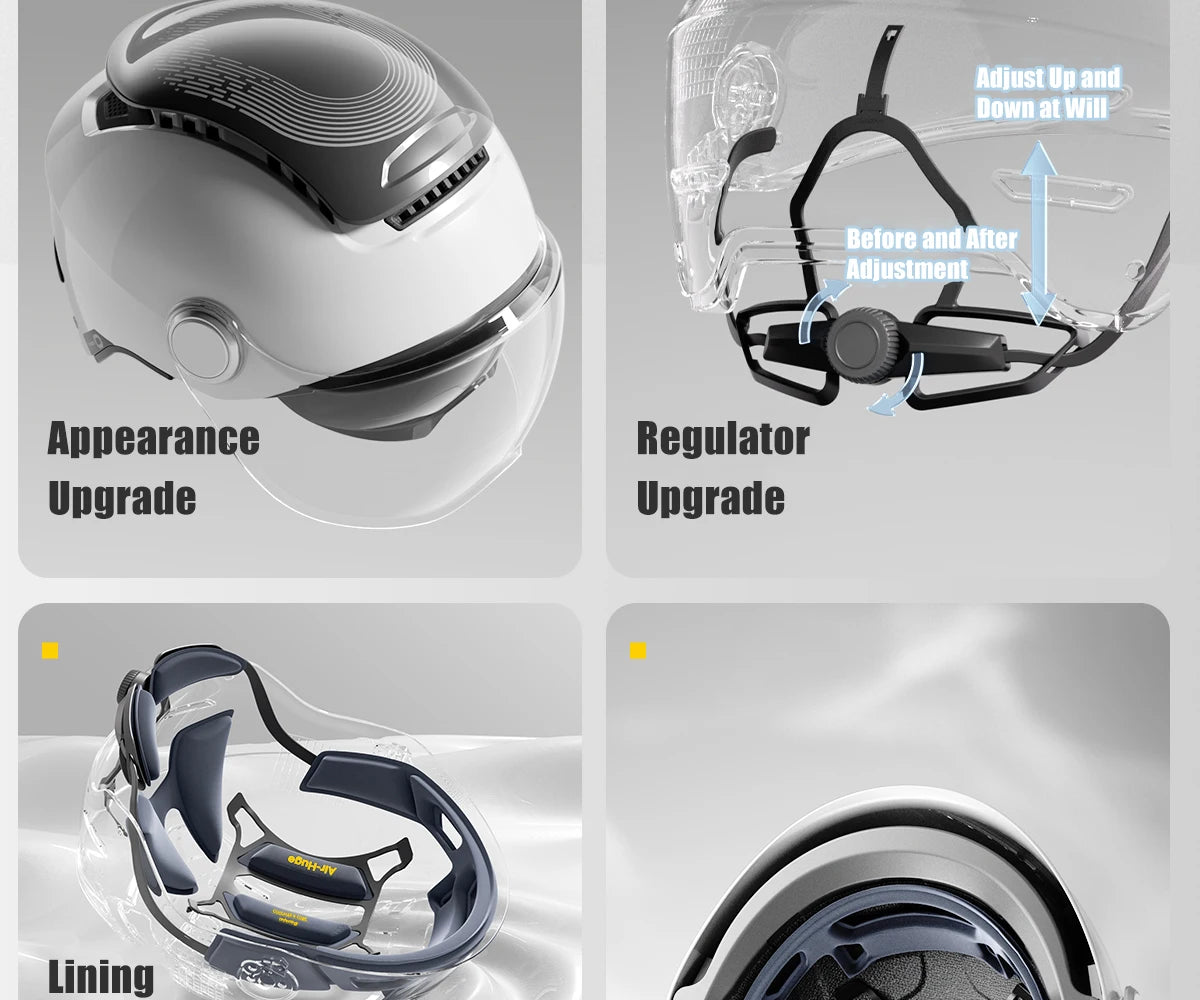 BIBEE Open-Face Helmet with Dual Lenses