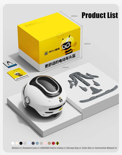BIBEE Open-Face Helmet with Dual Lenses