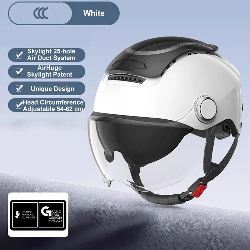 BIBEE Open-Face Helmet with Dual Lenses
