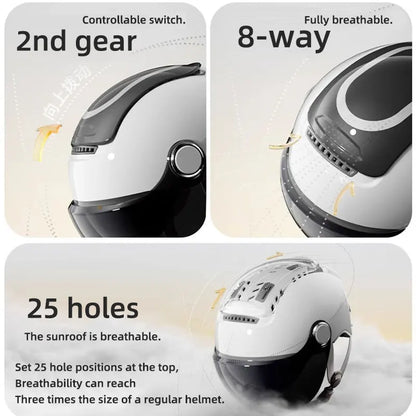 BIBEE Open-Face Helmet with Dual Lenses